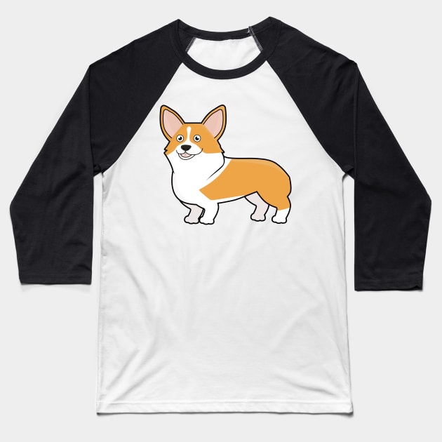 Kawaii Corgi Baseball T-Shirt by KawaiiNir